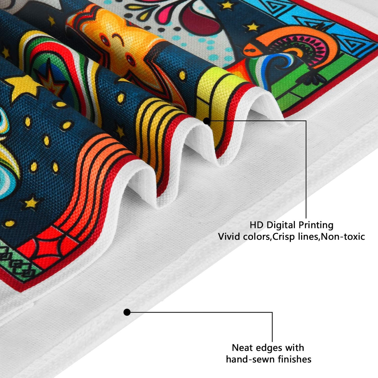 Pack of 2 Tapestry Sun and Moon Tapestry Burning Sun Tapestries Stars and Moon Tapestry Floral Tapestry Wall Hanging for Room (13.8 X 19.7 Inches)