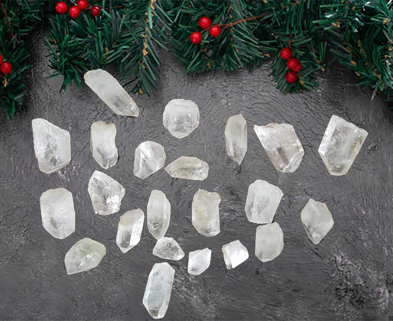 1 Lb Natural Clear Quartz Crystals Points Bulk Stones and Crystals High Energy Raw White Quartz Crystals Healing Rough Stones Natural Quartz Cluster with Box