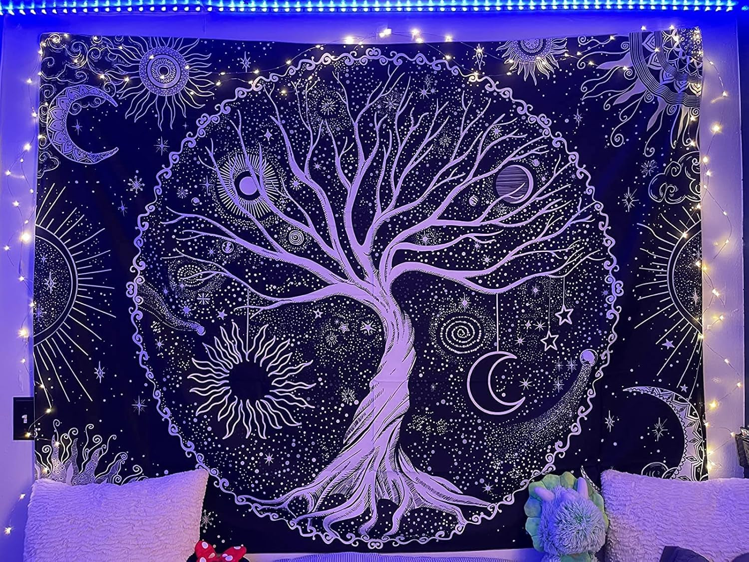 Tree of Life Tapestry Black and White Tapestry for Bedroom Spiritual Aesthetic Tree Tapestries Aesthetic Tapestries Wall Hanging for Bedroom Black 50×60 Inches