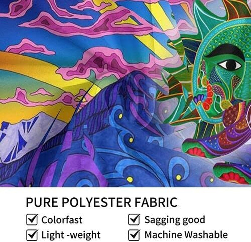 Purple Wall Hanging Tapestry Aesthetic for Bedroom Decor Indie Tapestry Sun and Moon Trippy Tapestry for Room Decor Mountain Cloud Sunrise Small Tapesty 59X51 Inch, 59 X 51 In