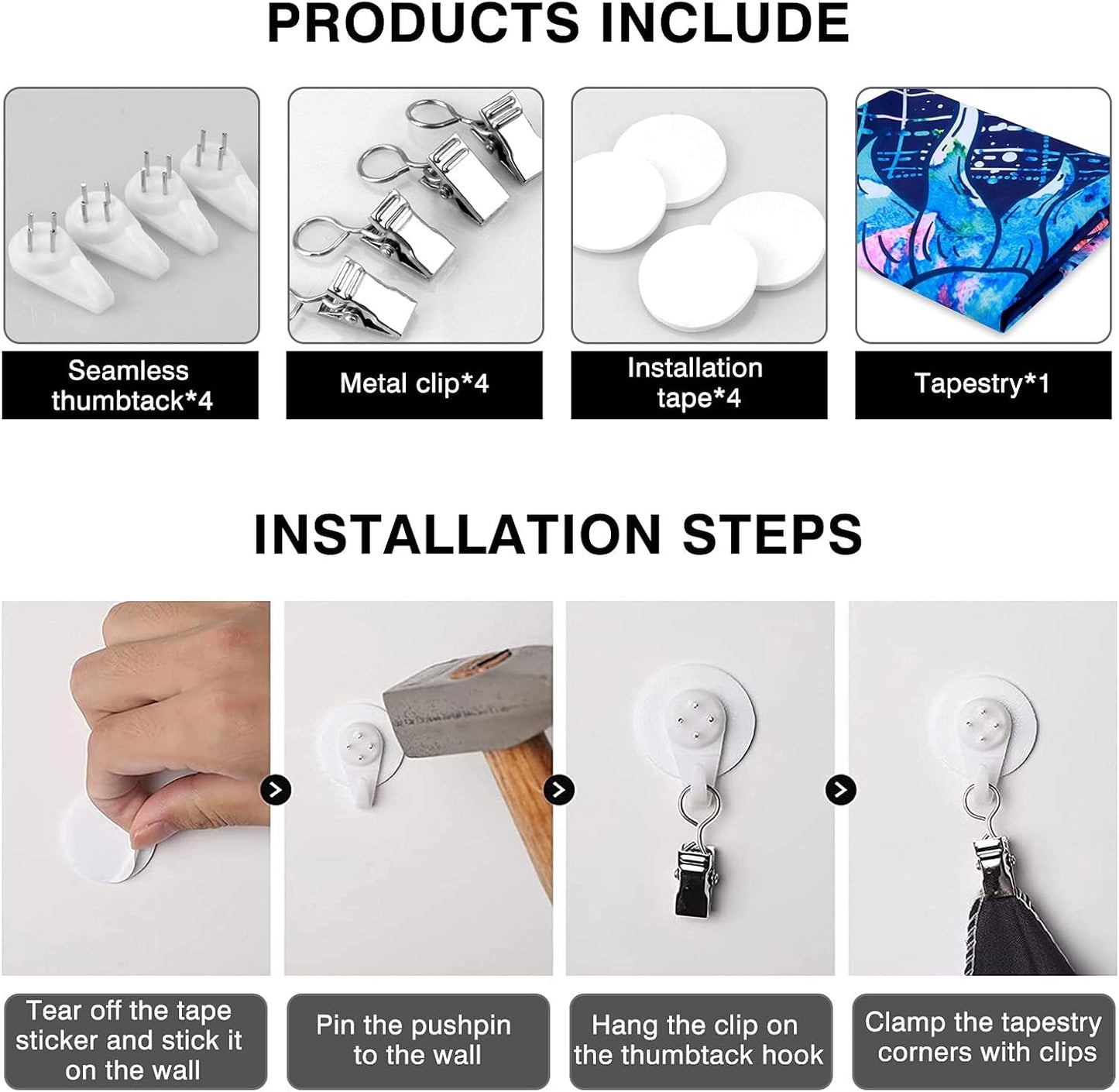 Sun and Moon Tapestry Blue Tapestry Constellation Astrology Tapestry Psychedelic Mystic Tapestry Wall Hanging Nature Home Decorations for Bedroom Dorm Room (51.2X59.1 Inches,130X150 Cm)