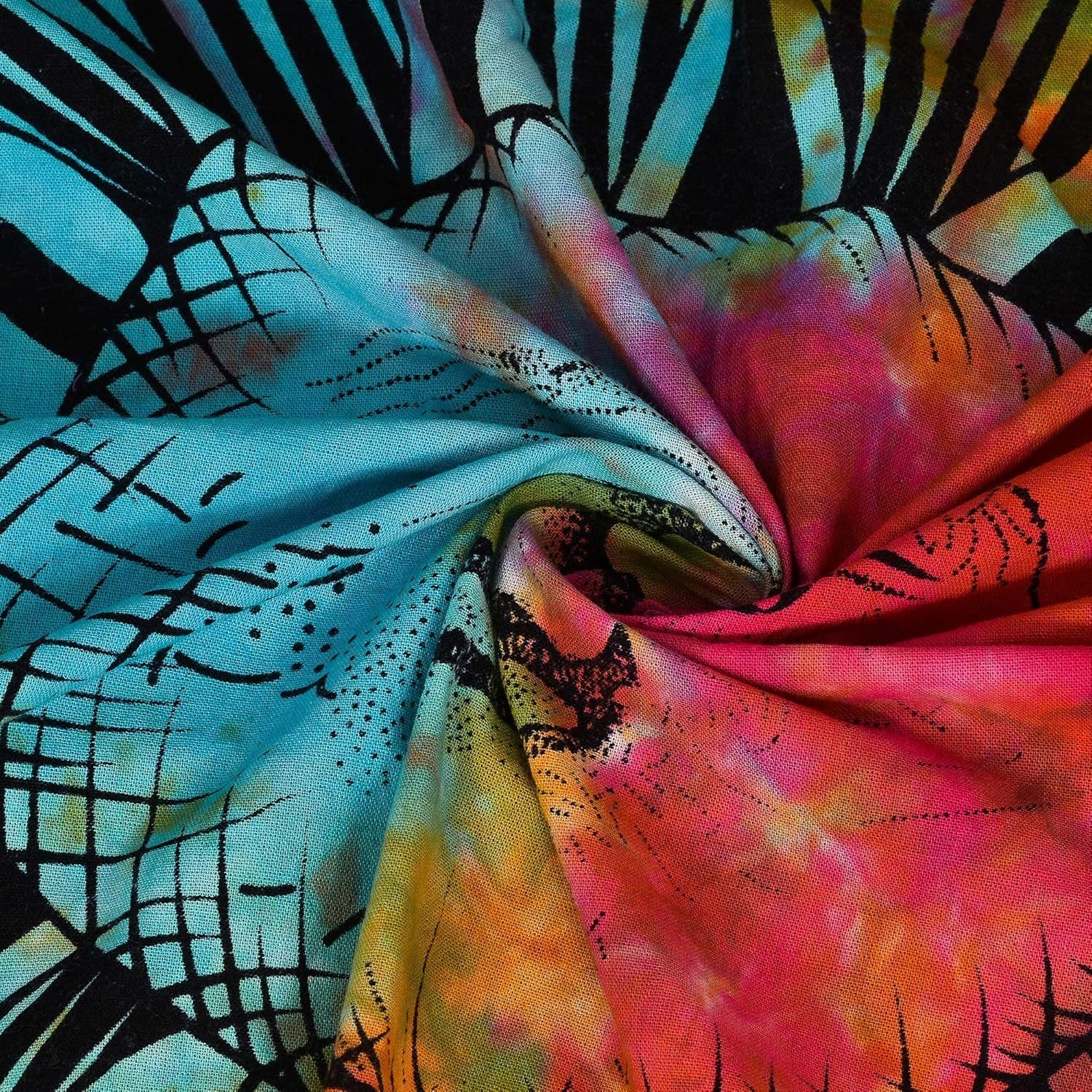 Tie Dye Mandala Tapestry, Celestial Sun Moon Star Planet Bohemian Tapestry Tarot, Wall Hanging Boho Tapestry for Room, Hippie Beach Coverlet Curtain (Rainbow, 54"X60")