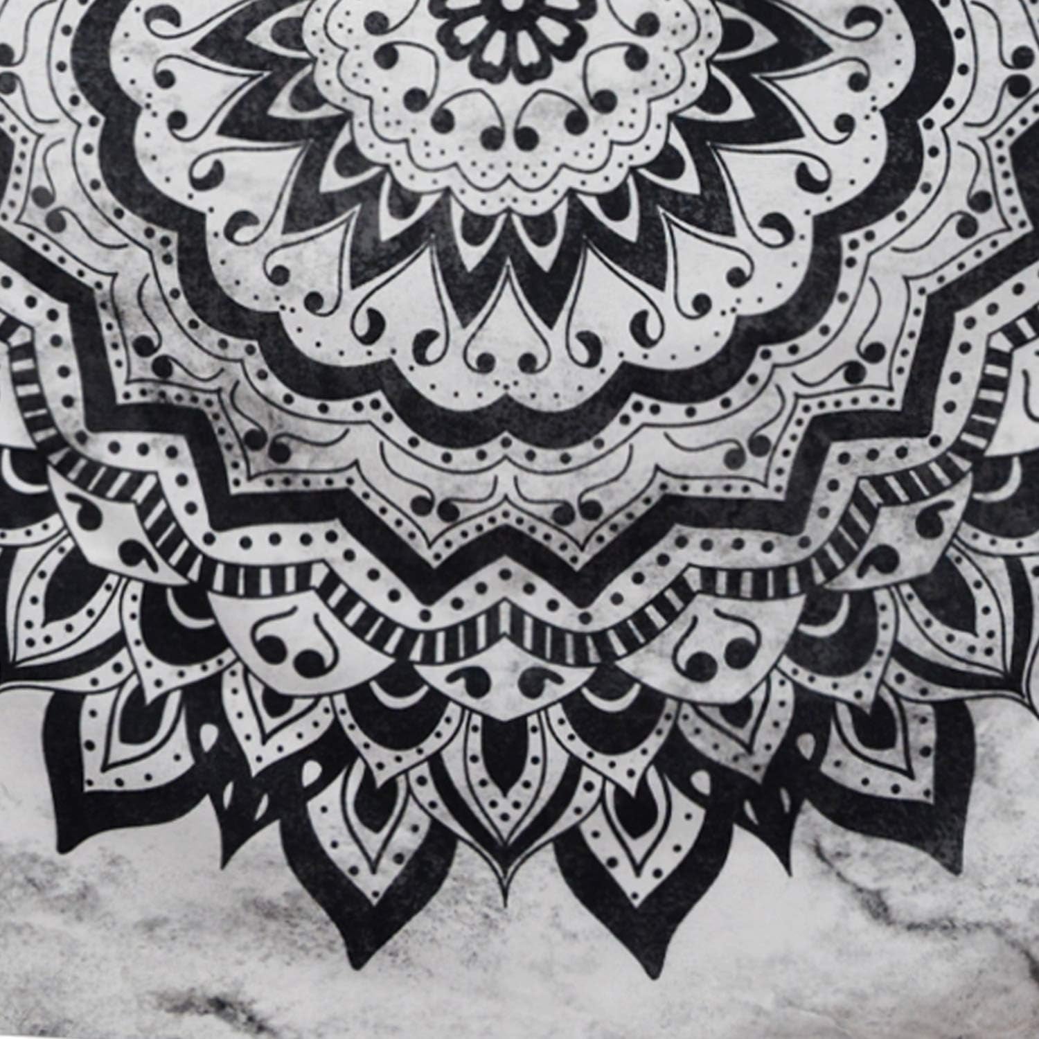 Black and White Mandala Wall Tapestry - Bohemian Flower Psychedelic Hippie Wall Hanging for Bedroom (51.2 X 59.1Inches)