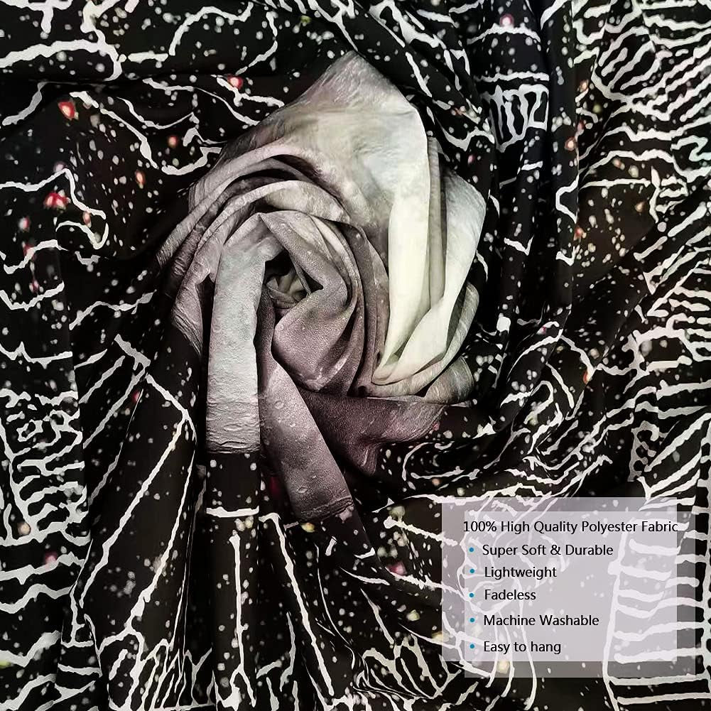 Moon Glow Tapestry Wall Hanging, Black Wall Tapestry for Bedroom Full Moon between the Clouds Black 80" * 60"