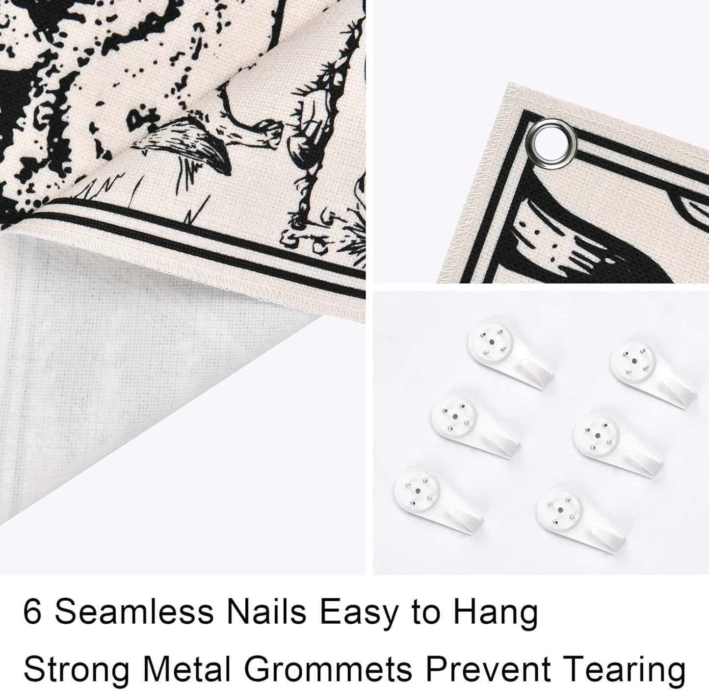 Pack of 3 Tarot Card Tapestry Tarot Flag Tapestry the Sun the Star the Moon Tarot Tapestry Vertical Medieval Tarot Tapestries Wall Hanging for Room with Seamless Nails(11.8 X 15.7 Inches)