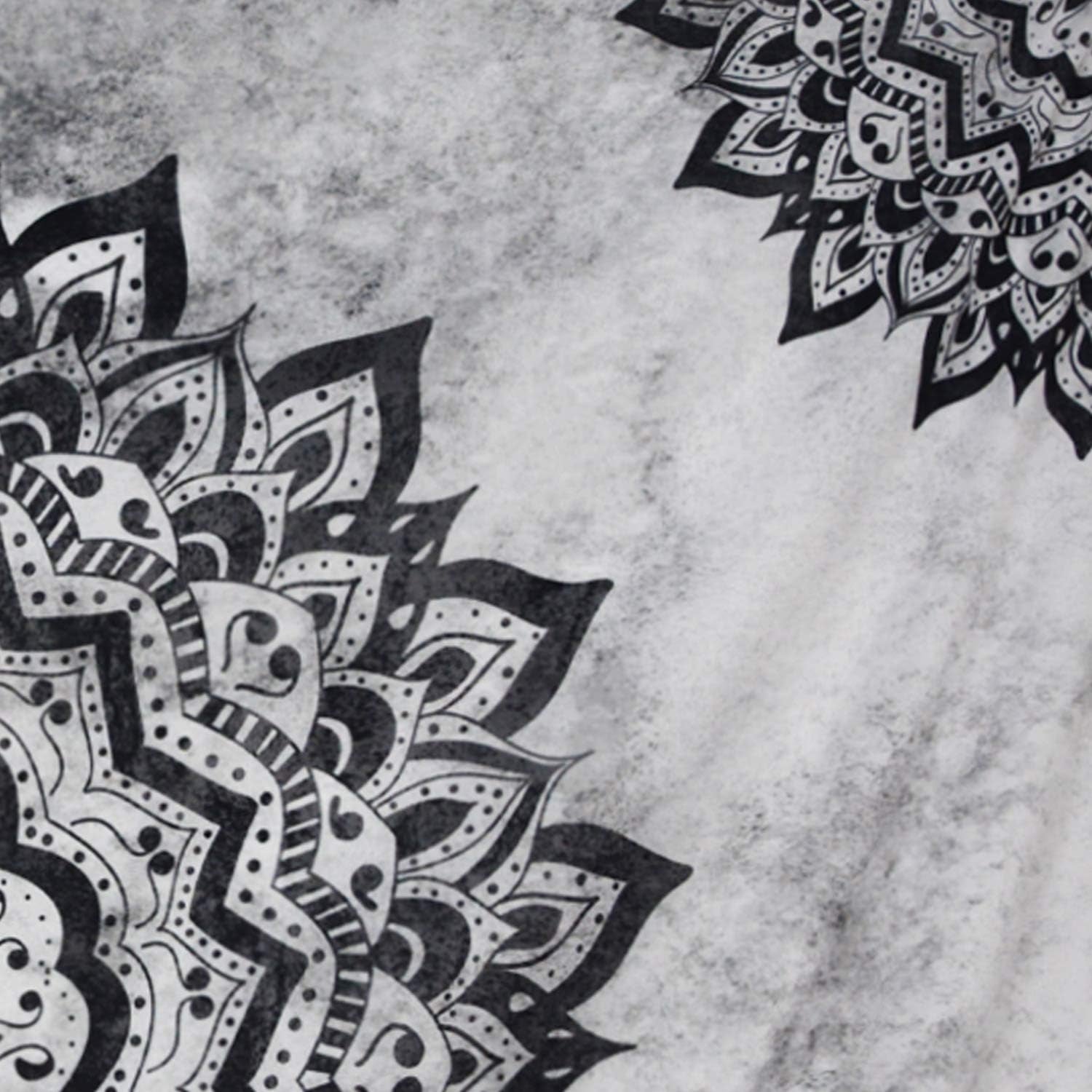 Black and White Mandala Wall Tapestry - Bohemian Flower Psychedelic Hippie Wall Hanging for Bedroom (51.2 X 59.1Inches)