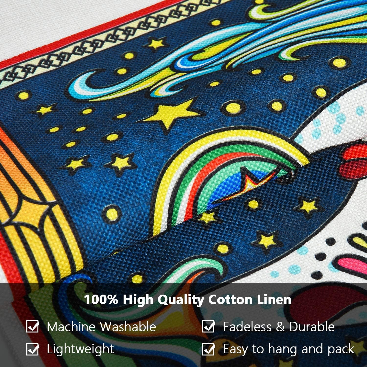 Pack of 2 Tapestry Sun and Moon Tapestry Burning Sun Tapestries Stars and Moon Tapestry Floral Tapestry Wall Hanging for Room (13.8 X 19.7 Inches)