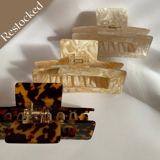 Large Creme Claw Clip- Classic Edition