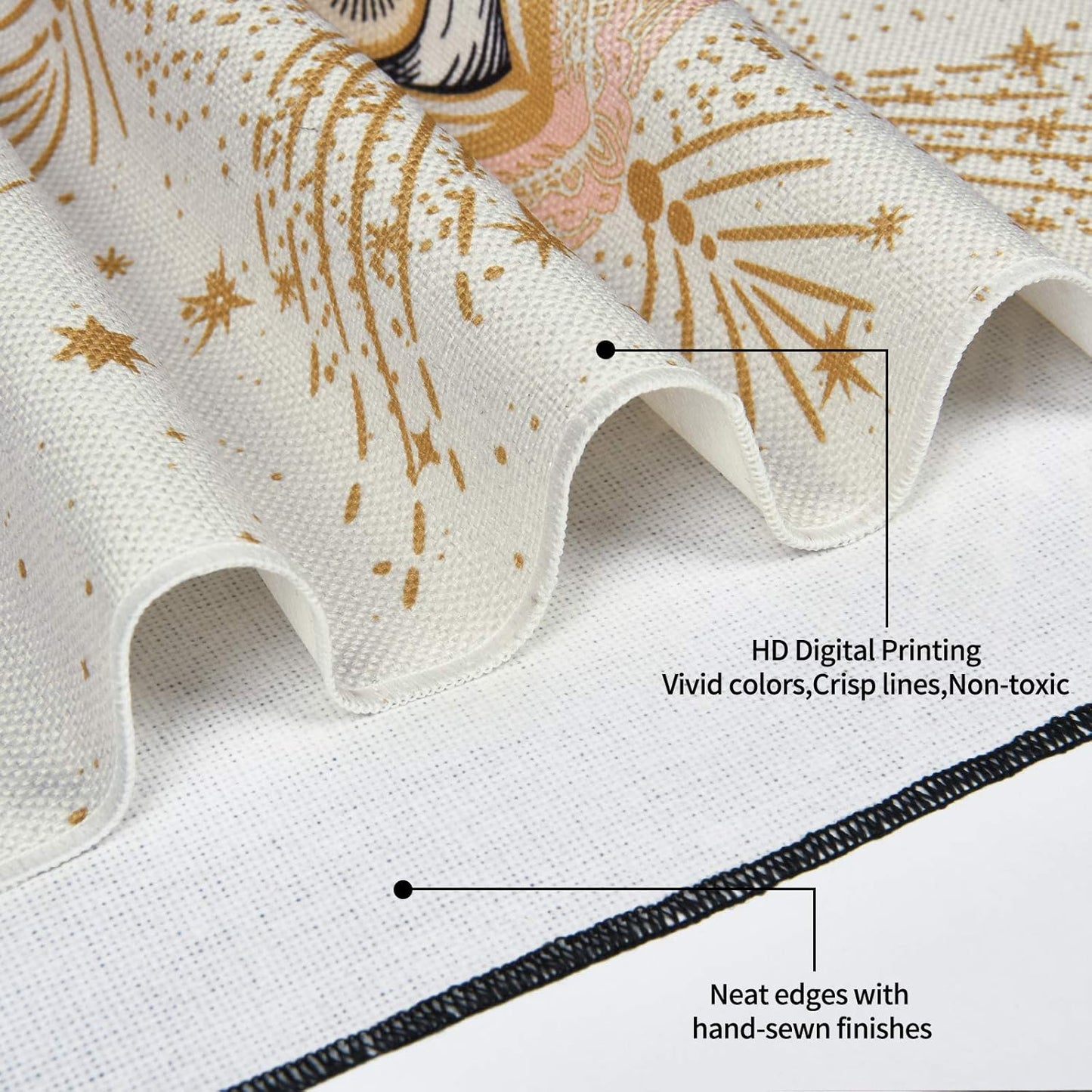 Moon Tapestry Moon Phase Tapestry Starry Sky Tapestry Celestial Galaxy Tapestry Bohemian Constellation Tapestry Wall Hanging for Room（White, 12.8 X 51.2 Inches）