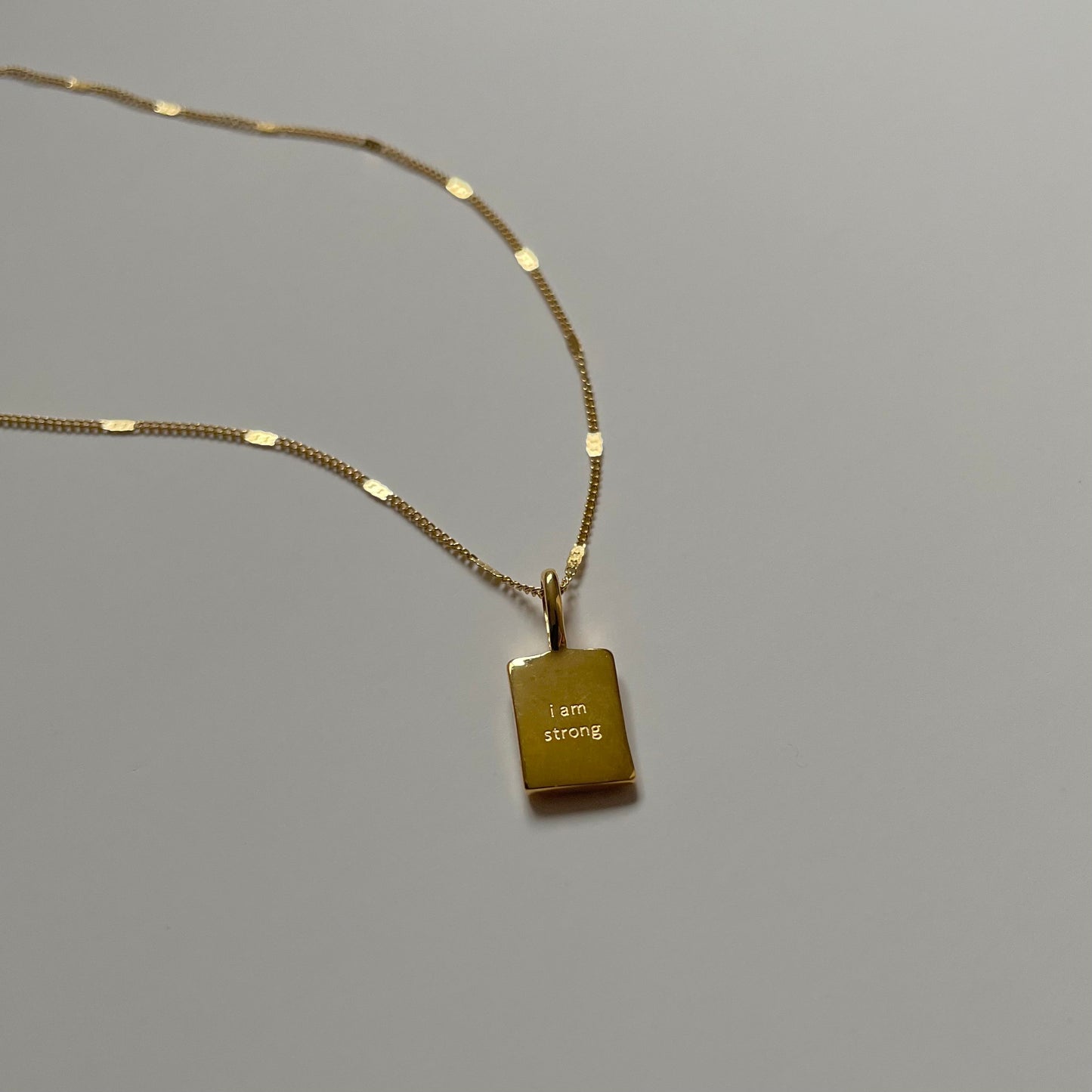I am Strong Affirmation Necklace- Gold